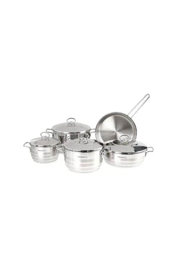 Korkmaz Astra Stainless Steel Cookware Set Silver 9 PCS