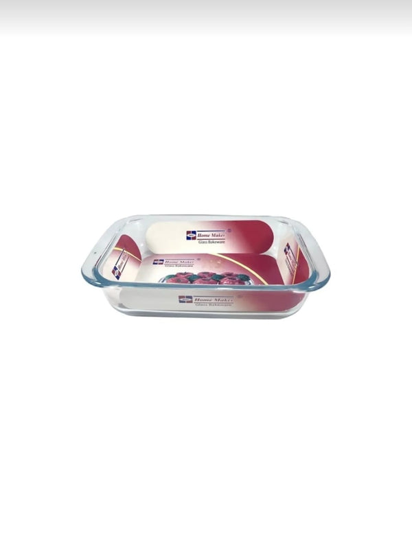 AVCI HOME MAKER Rectangular Glass Baking Dish, 0.7 Lt Capacity, 23X14.9 Cm Diameter, 4.8 Cm Height -